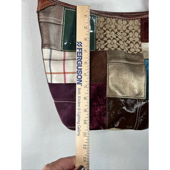 Vtg Coach Bleeker patchwork leather hobo bag 11356 suede signature logo Y2K - Picture 14 of 16